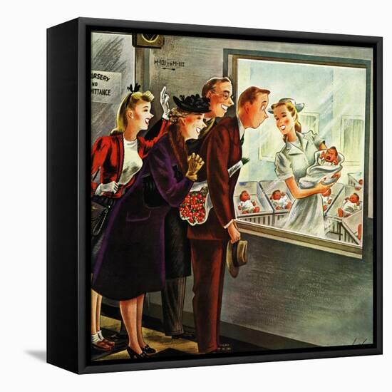 "Maternity Ward," November 2, 1946-Constantin Alajalov-Framed Premier Image Canvas