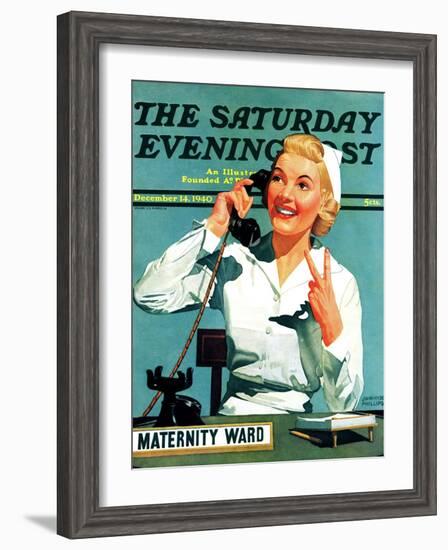"Maternity Ward," Saturday Evening Post Cover, December 14, 1940-John Hyde Phillips-Framed Giclee Print