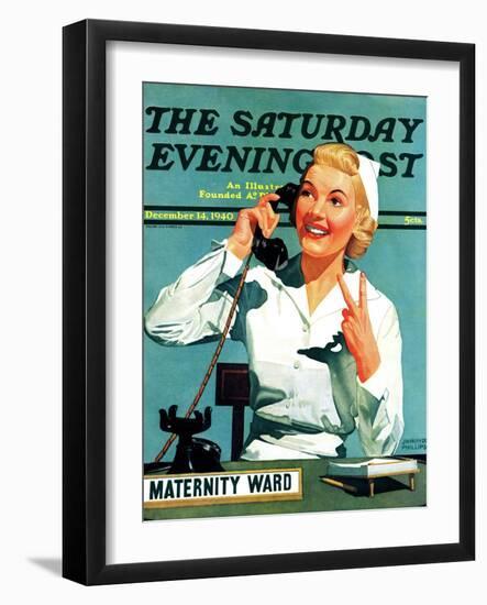 "Maternity Ward," Saturday Evening Post Cover, December 14, 1940-John Hyde Phillips-Framed Giclee Print