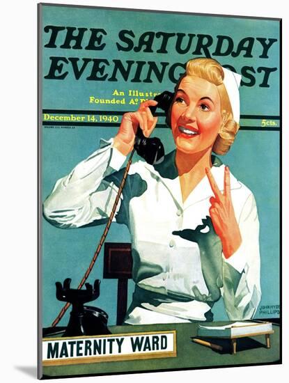"Maternity Ward," Saturday Evening Post Cover, December 14, 1940-John Hyde Phillips-Mounted Giclee Print