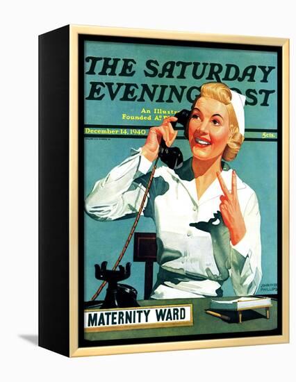 "Maternity Ward," Saturday Evening Post Cover, December 14, 1940-John Hyde Phillips-Framed Premier Image Canvas
