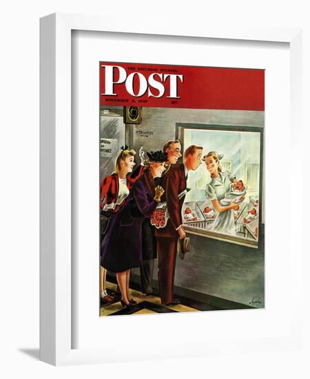 "Maternity Ward," Saturday Evening Post Cover, November 2, 1946-Constantin Alajalov-Framed Giclee Print