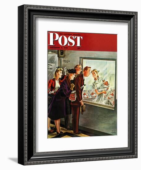 "Maternity Ward," Saturday Evening Post Cover, November 2, 1946-Constantin Alajalov-Framed Giclee Print