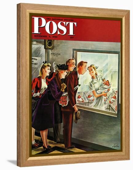 "Maternity Ward," Saturday Evening Post Cover, November 2, 1946-Constantin Alajalov-Framed Premier Image Canvas