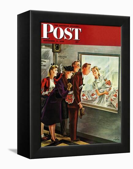 "Maternity Ward," Saturday Evening Post Cover, November 2, 1946-Constantin Alajalov-Framed Premier Image Canvas