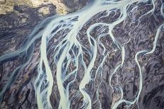 Aerial view of a glacier river, South Iceland-Mateusz Piesiak-Photographic Print