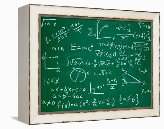 Math Formulas on School Blackboard Education-PicsFive-Framed Stretched Canvas