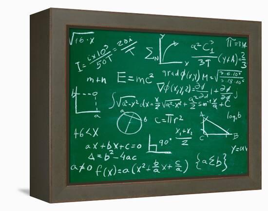 Math Formulas on School Blackboard Education-PicsFive-Framed Stretched Canvas