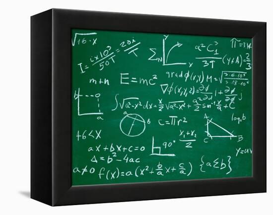 Math Formulas on School Blackboard Education-PicsFive-Framed Stretched Canvas