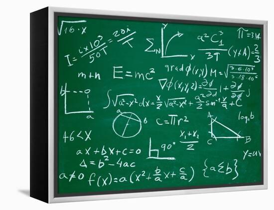 Math Formulas on School Blackboard Education-PicsFive-Framed Stretched Canvas