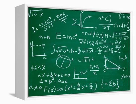 Math Formulas on School Blackboard Education-PicsFive-Framed Stretched Canvas