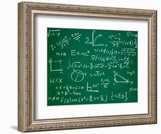 Math Formulas on School Blackboard Education-PicsFive-Framed Art Print