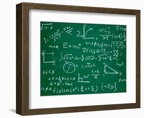 Math Formulas on School Blackboard Education-PicsFive-Framed Art Print