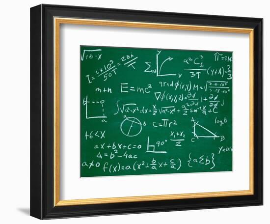 Math Formulas on School Blackboard Education-PicsFive-Framed Art Print