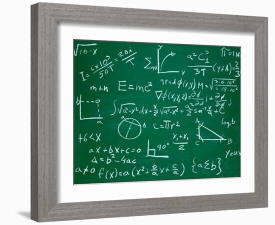 Math Formulas on School Blackboard Education-PicsFive-Framed Art Print