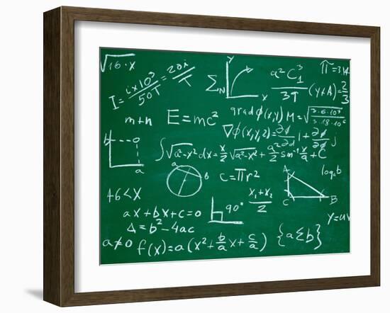 Math Formulas on School Blackboard Education-PicsFive-Framed Art Print