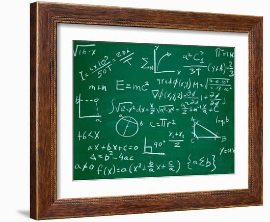 Math Formulas on School Blackboard Education-PicsFive-Framed Art Print