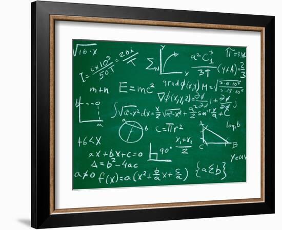 Math Formulas on School Blackboard Education-PicsFive-Framed Art Print