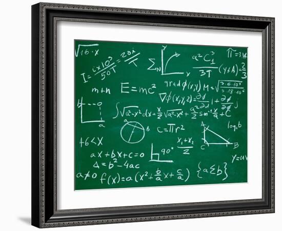 Math Formulas on School Blackboard Education-PicsFive-Framed Art Print