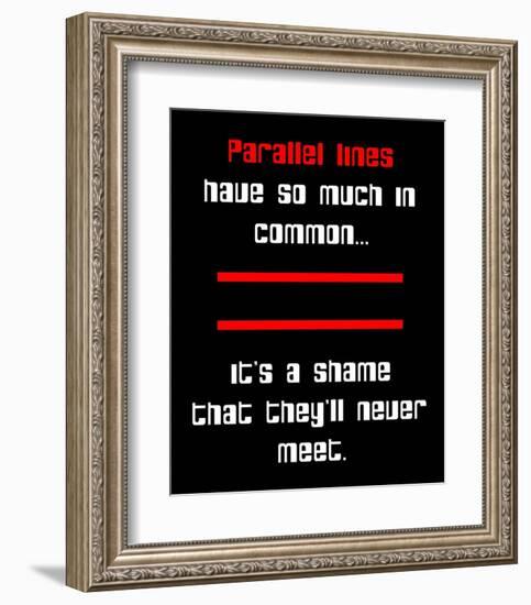 Math Joke - Black and Red-Color Me Happy-Framed Art Print