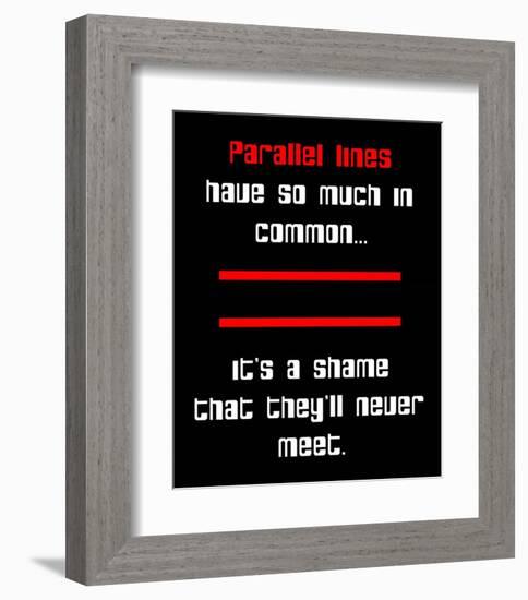 Math Joke - Black and Red-Color Me Happy-Framed Art Print