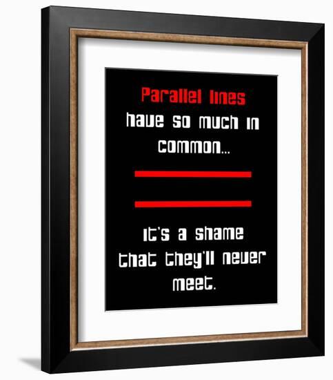 Math Joke - Black and Red-Color Me Happy-Framed Art Print