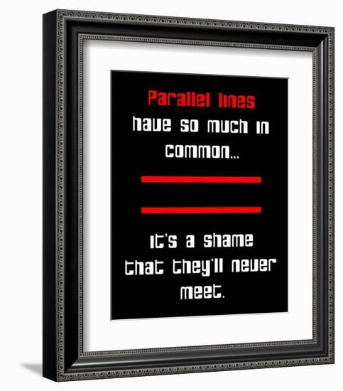 Math Joke - Black and Red-Color Me Happy-Framed Art Print