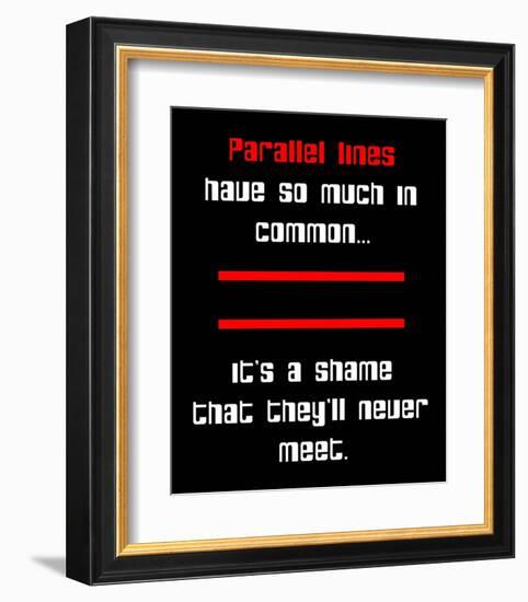 Math Joke - Black and Red-Color Me Happy-Framed Art Print