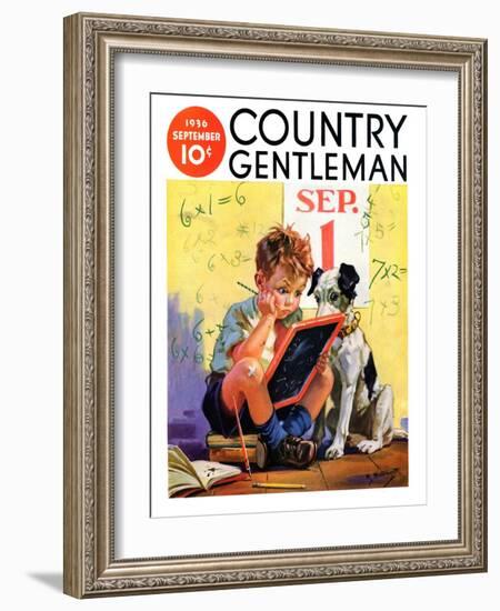 "Math Problems," Country Gentleman Cover, September 1, 1936-Henry Hintermeister-Framed Giclee Print