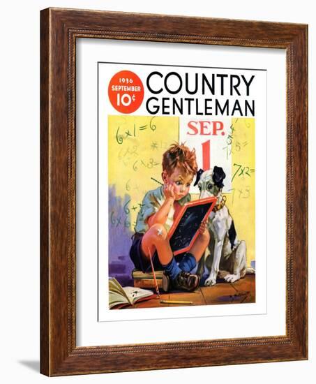 "Math Problems," Country Gentleman Cover, September 1, 1936-Henry Hintermeister-Framed Giclee Print