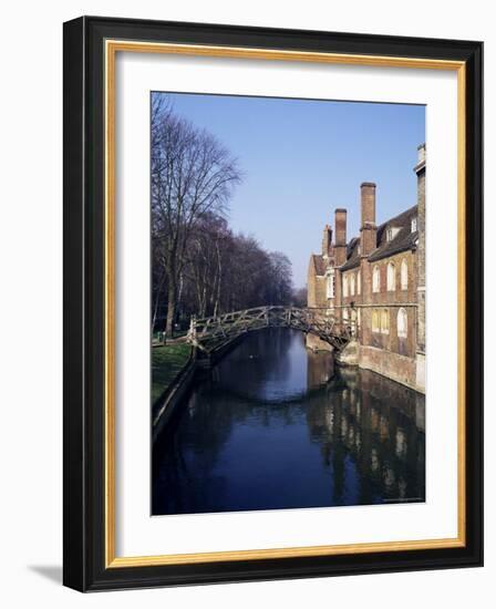 Mathematical Bridge, Queens' College, Cambridge, Cambridgeshire, England, United Kingdom-Michael Jenner-Framed Photographic Print