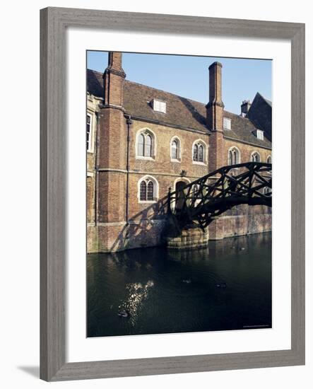 Mathematical Bridge, Queens' College, Cambridge, Cambridgeshire, England, United Kingdom-Michael Jenner-Framed Photographic Print