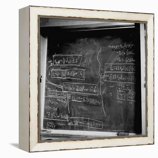 Mathematical Equations on Blackboard in Study Belonging to Albert Einstein-Ralph Morse-Framed Premier Image Canvas