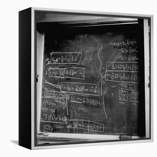 Mathematical Equations on Blackboard in Study Belonging to Albert Einstein-Ralph Morse-Framed Premier Image Canvas