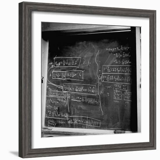 Mathematical Equations on Blackboard in Study Belonging to Albert Einstein-Ralph Morse-Framed Photographic Print