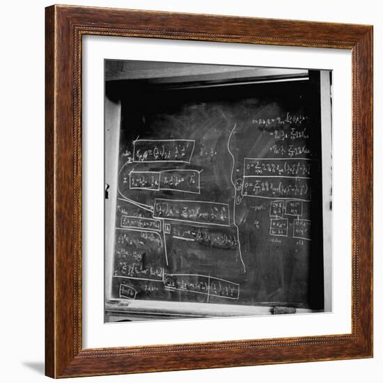 Mathematical Equations on Blackboard in Study Belonging to Albert Einstein-Ralph Morse-Framed Photographic Print