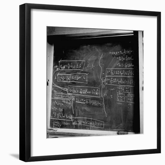 Mathematical Equations on Blackboard in Study Belonging to Albert Einstein-Ralph Morse-Framed Photographic Print