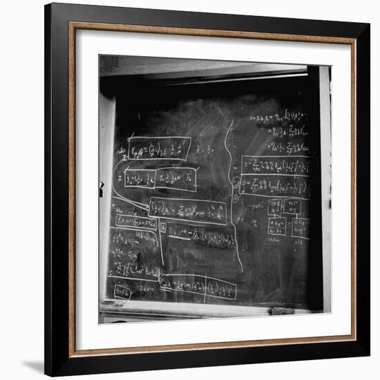 Mathematical Equations on Blackboard in Study Belonging to Albert Einstein-Ralph Morse-Framed Photographic Print