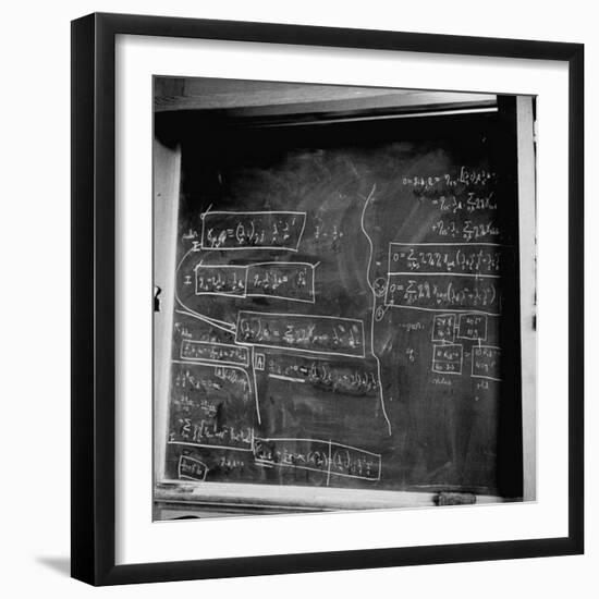 Mathematical Equations on Blackboard in Study Belonging to Albert Einstein-Ralph Morse-Framed Photographic Print