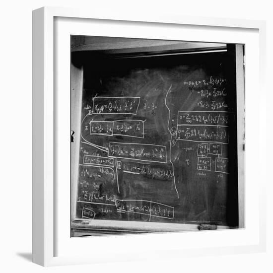 Mathematical Equations on Blackboard in Study Belonging to Albert Einstein-Ralph Morse-Framed Photographic Print