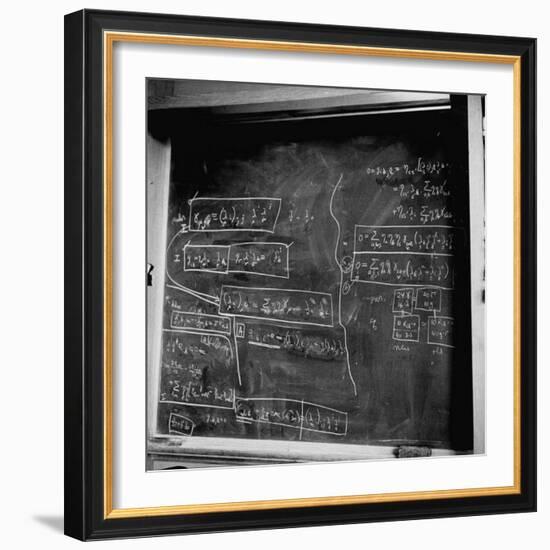 Mathematical Equations on Blackboard in Study Belonging to Albert Einstein-Ralph Morse-Framed Photographic Print