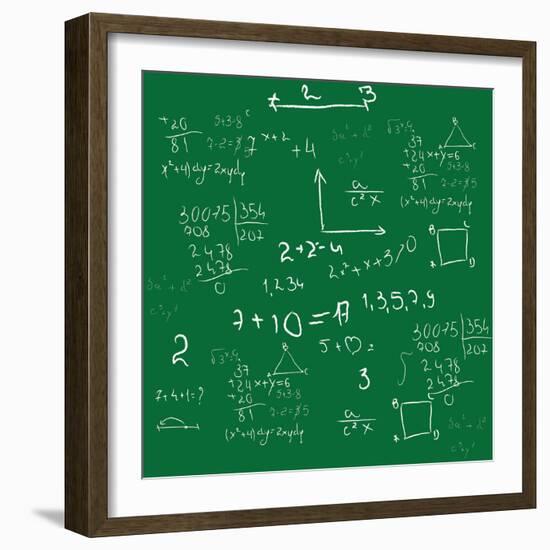 Mathematics Background Vector-Yaroslavna-Framed Premium Giclee Print