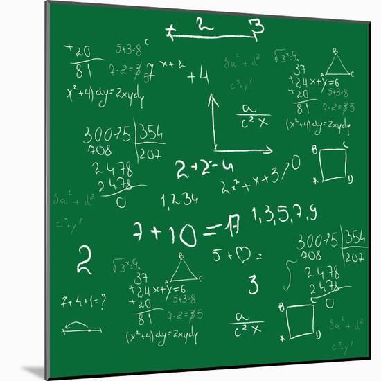 Mathematics Background Vector-Yaroslavna-Mounted Art Print