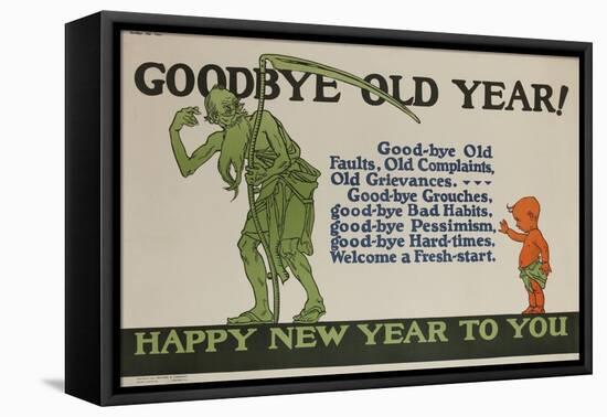 Mather Work Incentive Poster, Goodbye Old Year-null-Framed Premier Image Canvas