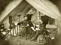 General Jefferson C. Davis & Officer Seated in a Tent, Pub.1861 (Photo)-Mathew & studio Brady-Giclee Print