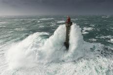 Toute La Force De La Nature Lors Du Passage De La Tempête Ruzica Au Phare De La Jument-Mathieu Rivrin-Photographic Print