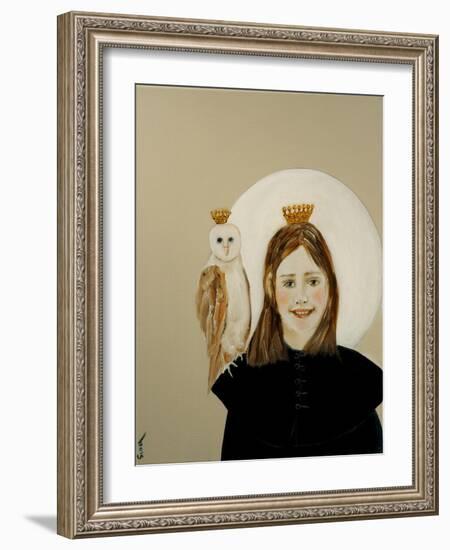 Matilda with Owl, 2017-Susan Adams-Framed Giclee Print