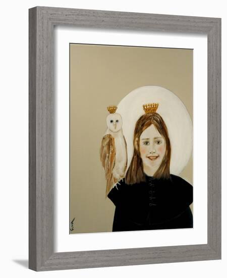 Matilda with Owl, 2017-Susan Adams-Framed Giclee Print