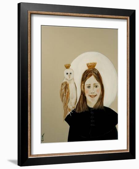 Matilda with Owl, 2017-Susan Adams-Framed Giclee Print