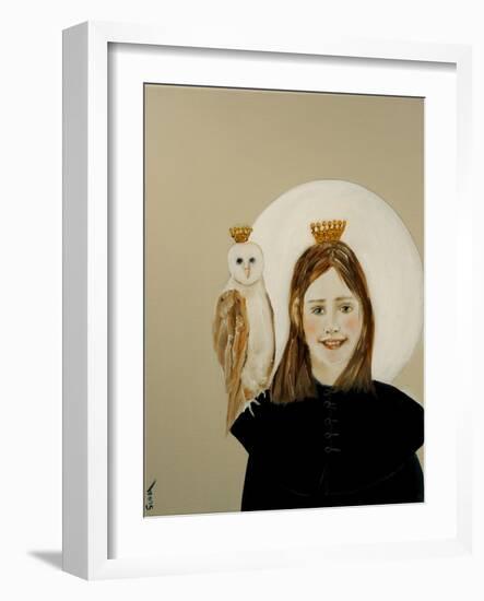 Matilda with Owl, 2017-Susan Adams-Framed Giclee Print